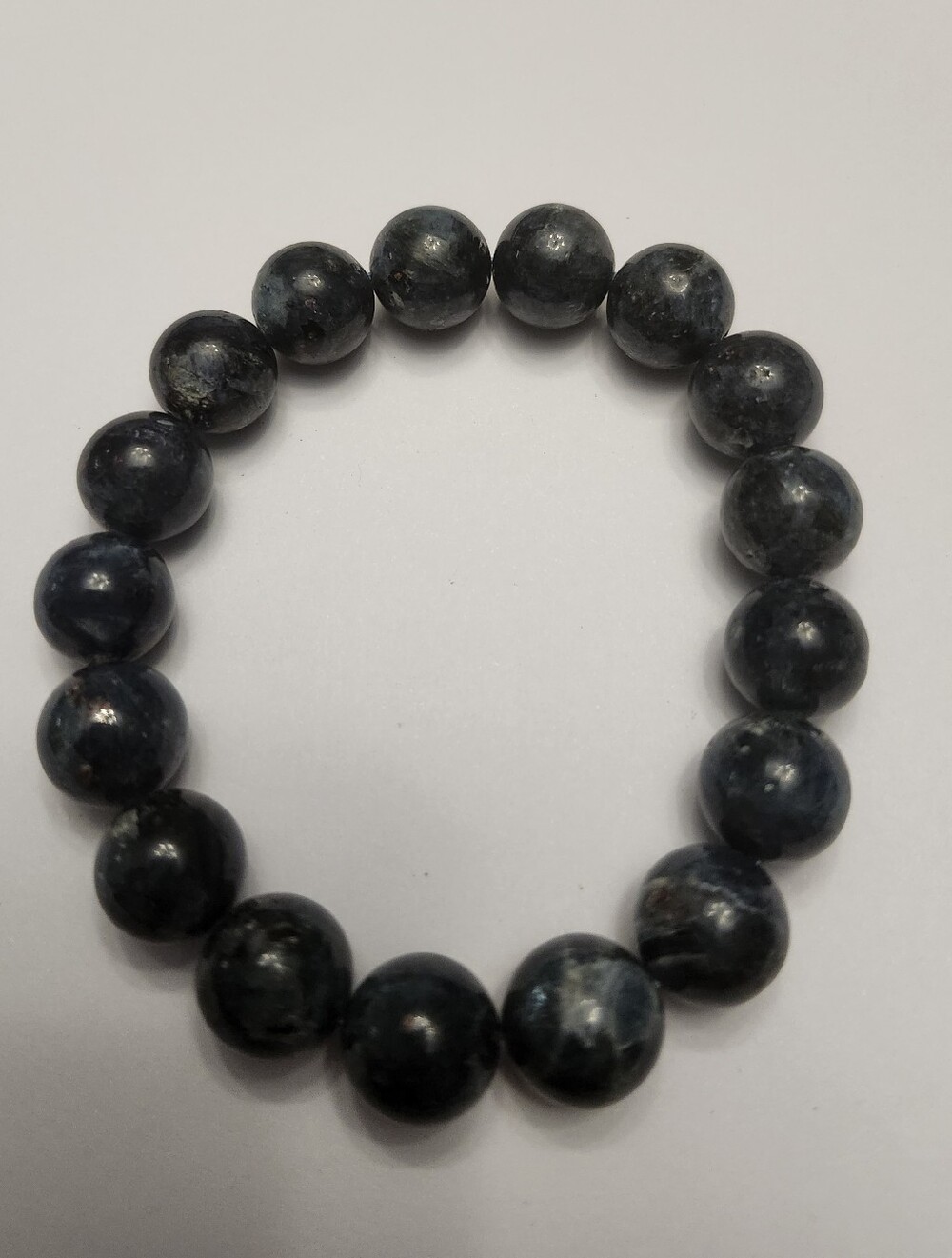 Natural Deep Blue Kyanite Beaded Bracelet 13mm 7inch